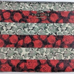 Coach Wristlet Large 8”  Rose Queen Print NWOT